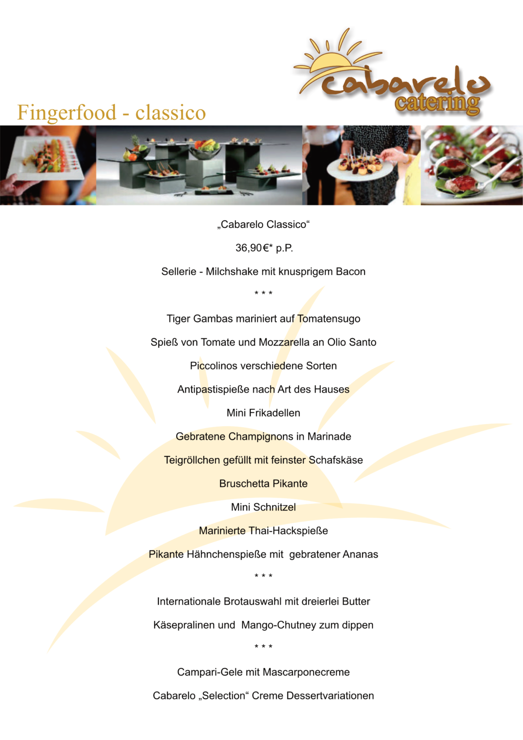 Fingerfood Angebot Beispiel
