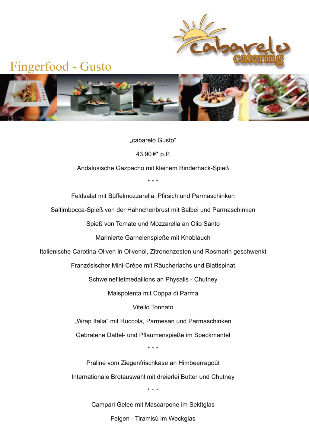 Fingerfood Angebot Beispiel